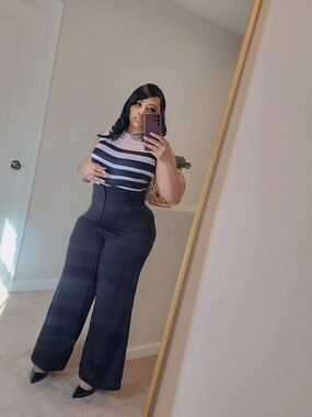 High-Waist Black Wide-Leg Pants for Women